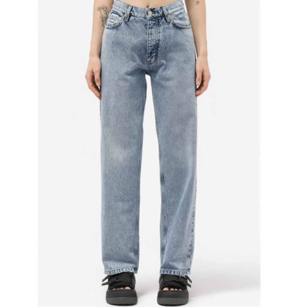Eytys Blue Benz Straight Leg Button Fly Jeans Size 24